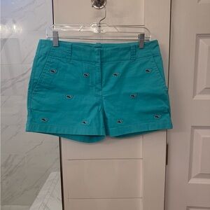 VINEYARD VINES Women's Everyday Signature Whale Teal 3-1/2”Shorts, size 6